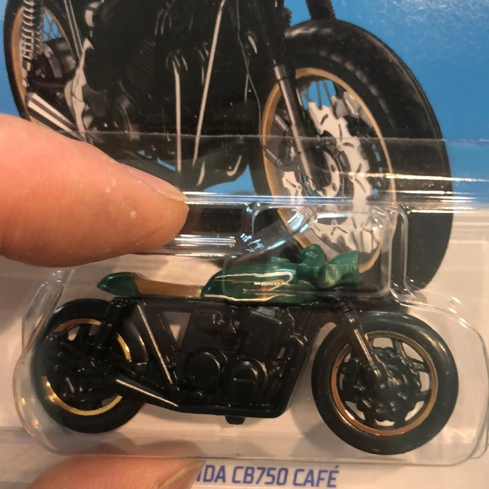 Mattel Hot Wheels Honda CB750 Café Motorcycle - Green and Black